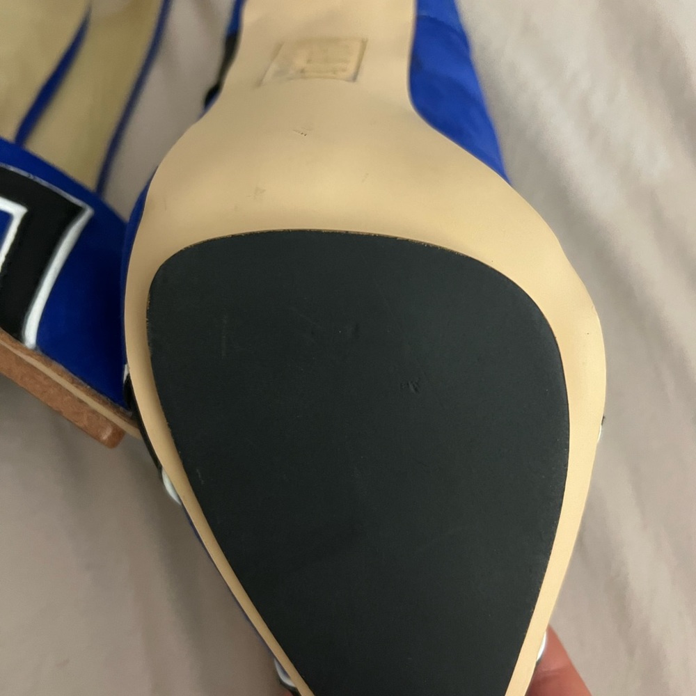 Gx blue black bad white heels  size 9 1/2 - Picture 3 of 4